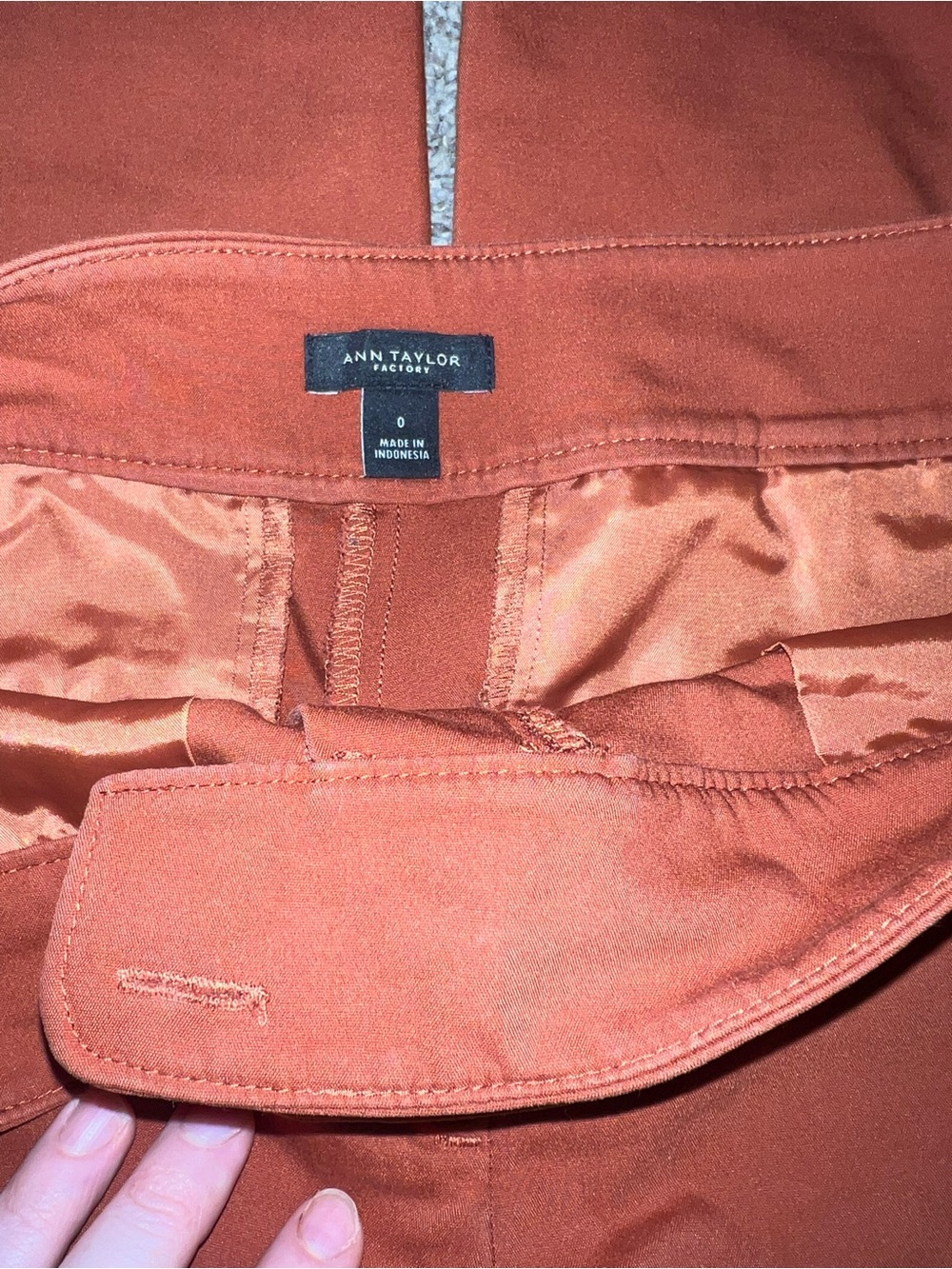 Ann Taylor Factory Burnt Orange High-Waist Skirt